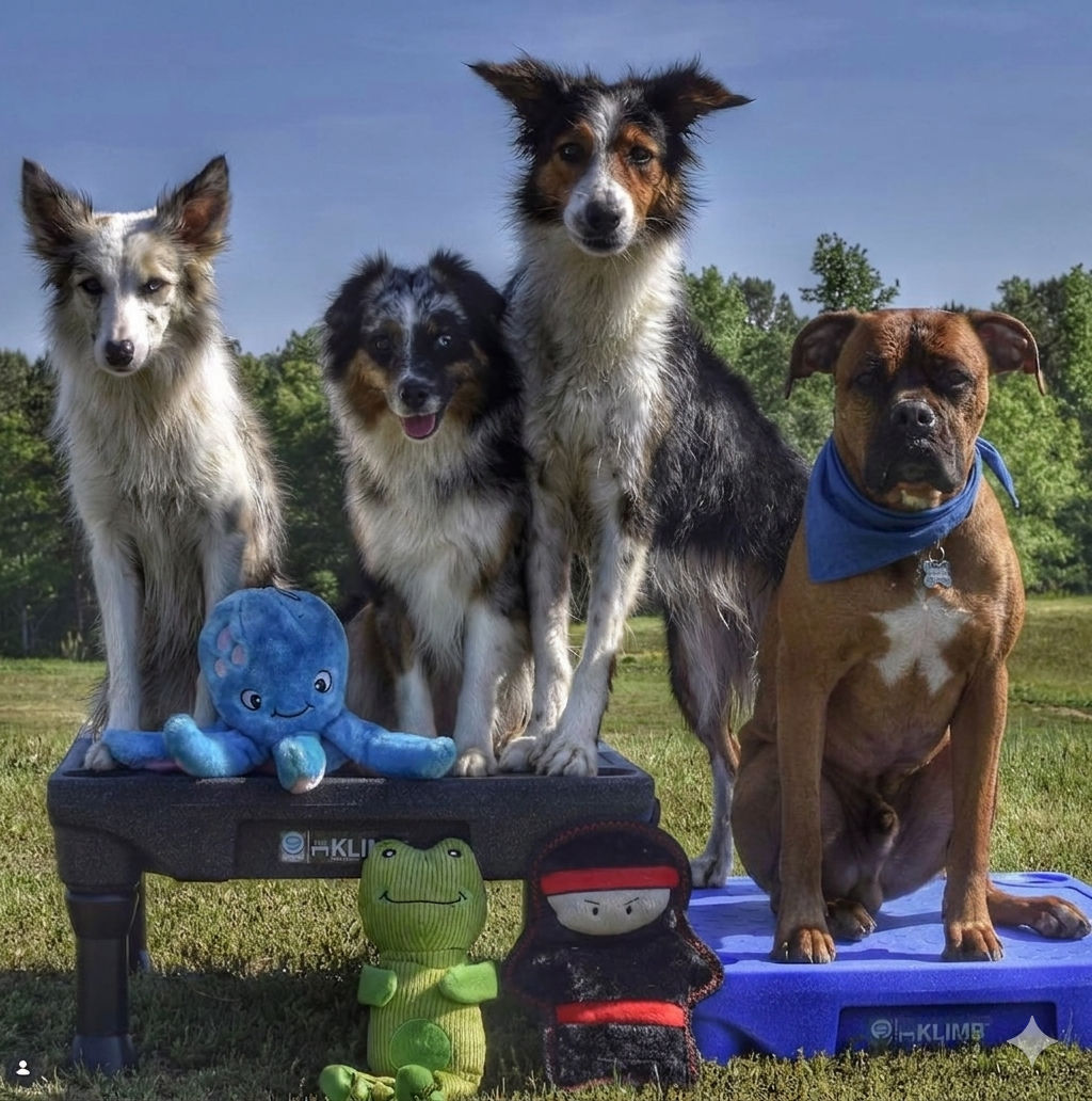 Dogs in training class