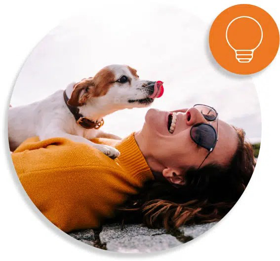woman with her pet