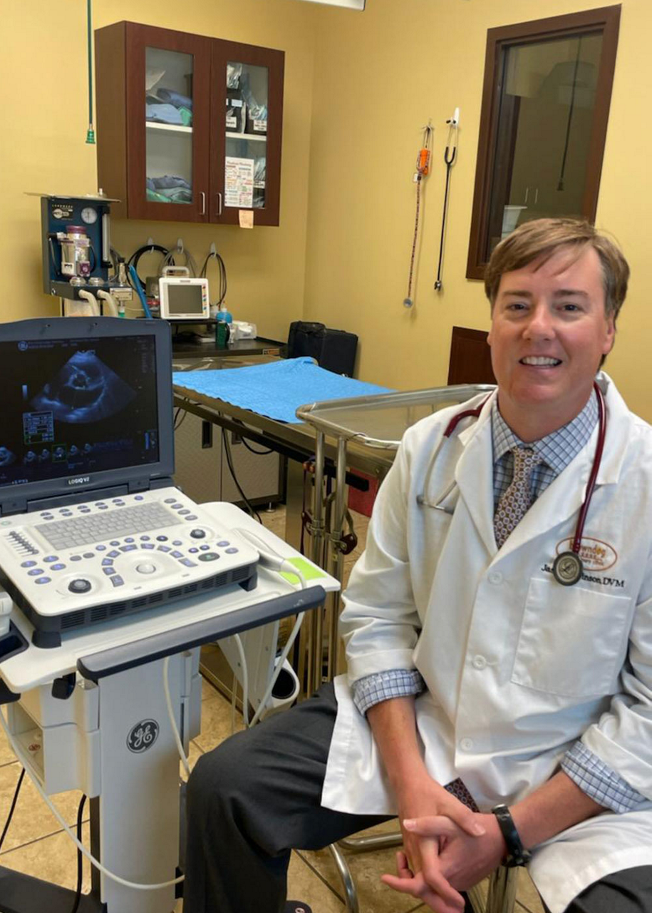 Dr Robinson with ultrasound