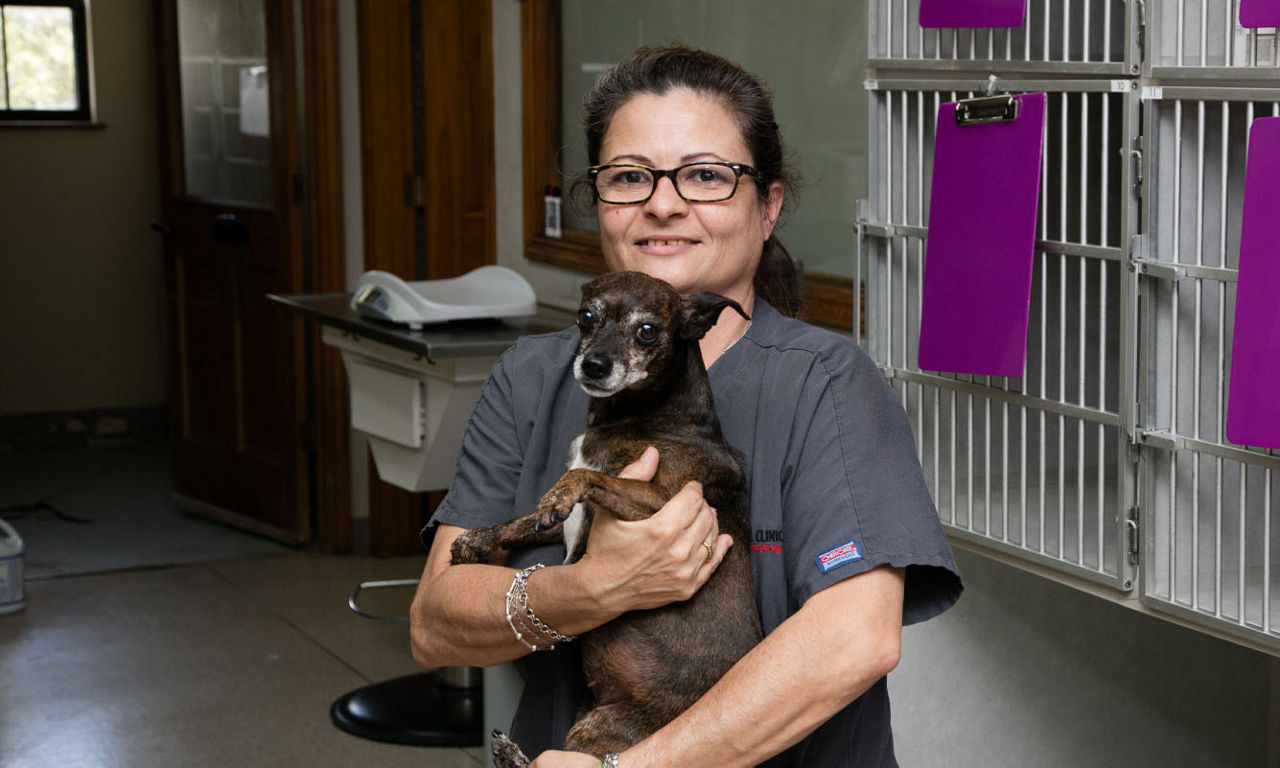 Employee with Dog