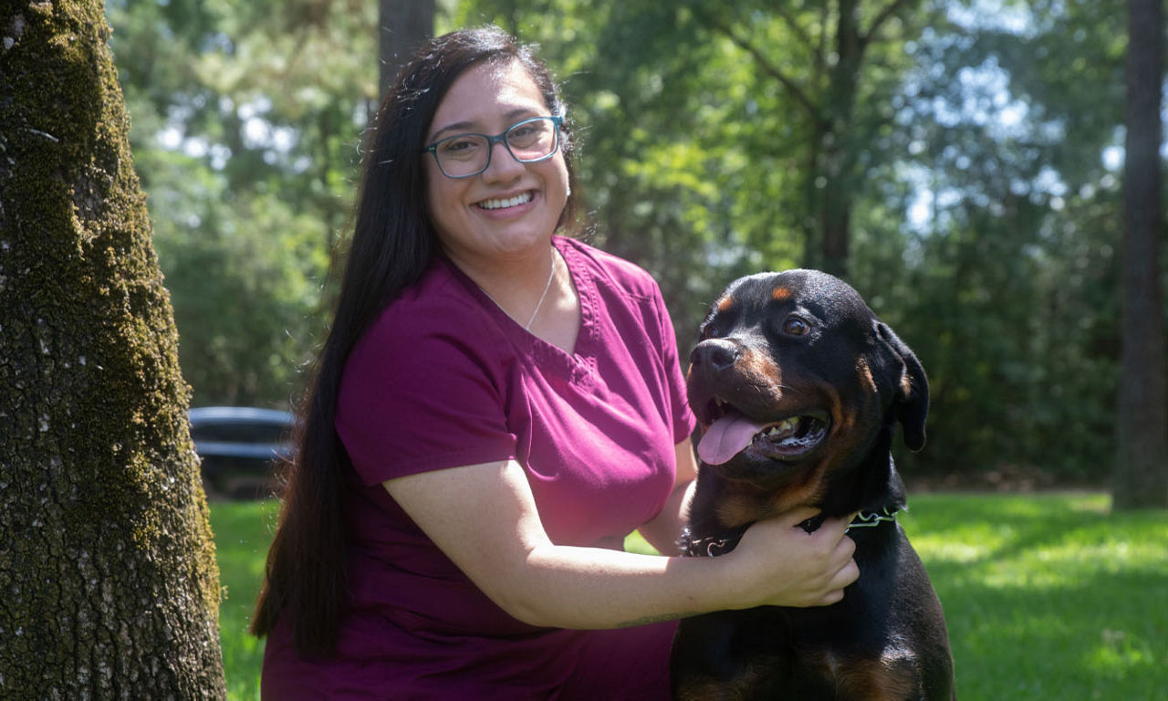 employee with dog