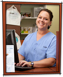 staff smiling while working