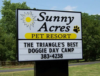 Sunny Acres Pet Resort board